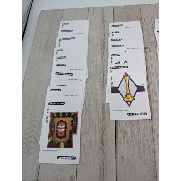 2014 Classic 1986 Clue Board Game Replacement Parts Cards Weapons Suspects Rooms - Picture 3 of 6